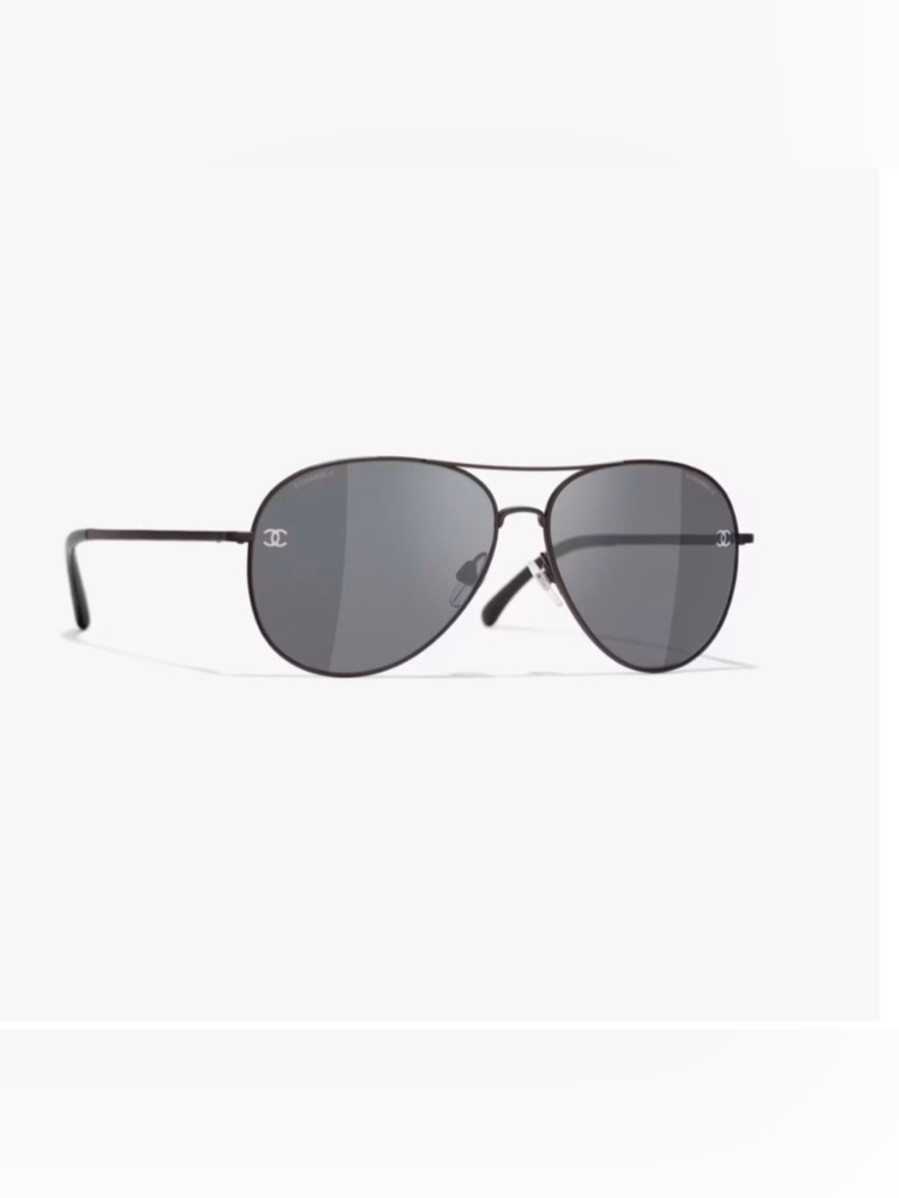 CHANEL Black Aviator Sunglasses